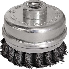 Cepillo de copa estirado con aro soporte 65mm, rosca M14.