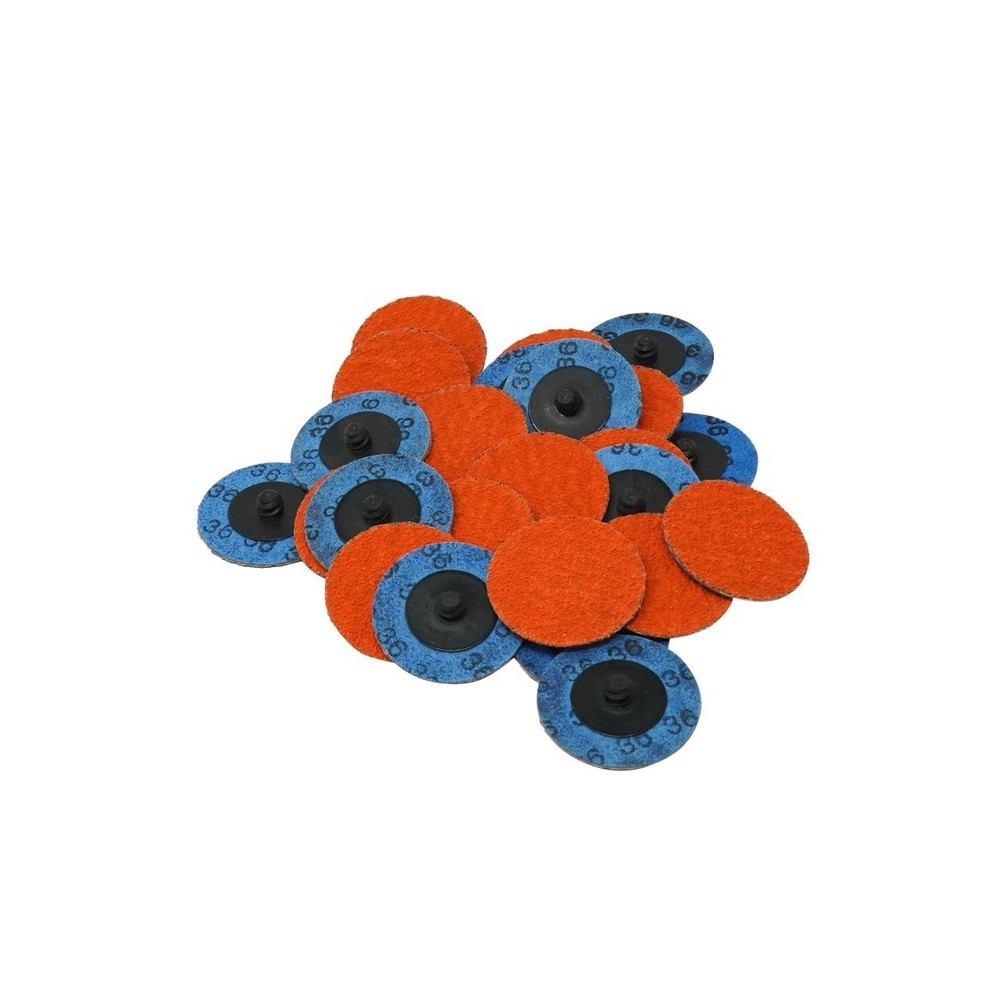 Discos de desbaste de 51 mm, grano 36, grano cerámico, color naranja (paquete de 25)