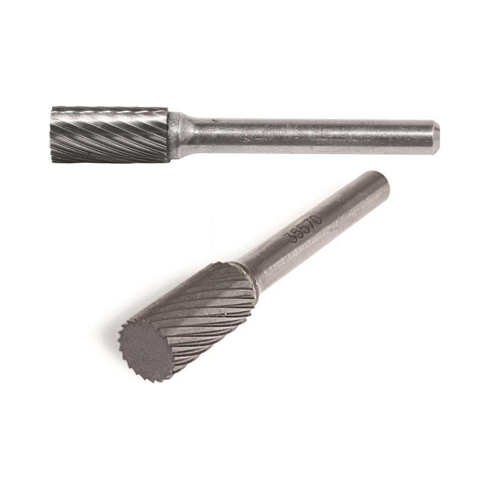 Fresa rotativa de carburo, forma cilíndrica plana, 10 mm, 'diente liso', sin