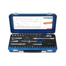 Juego de llaves de tubo de 1/4', 37 piezas.