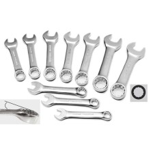 Juego de llaves combinadas, 10 piezas, cortas, 10-19 mm