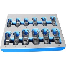 Juego de llaves de vaso articuladas de 3/8', 12 piezas, tamaños 8-19 mm