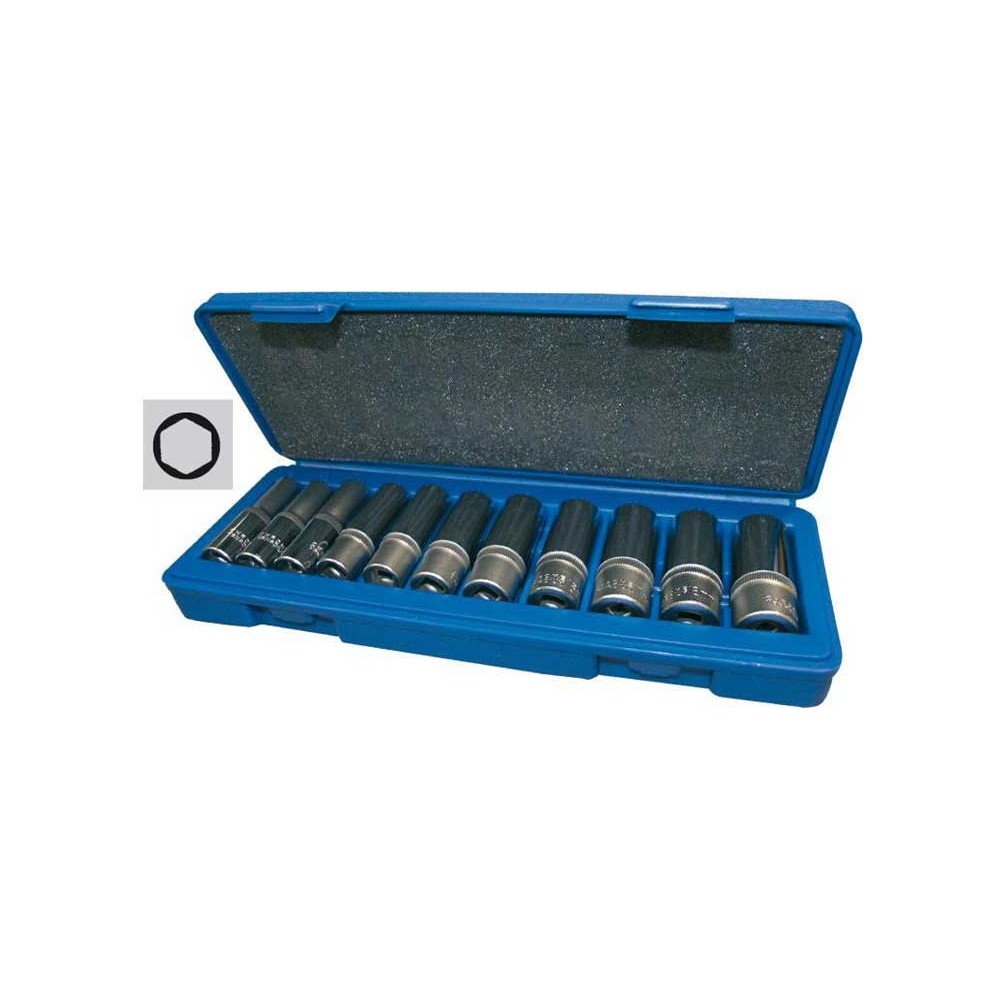 Juego de llaves de tubo de 3/8', largas, 11 piezas
