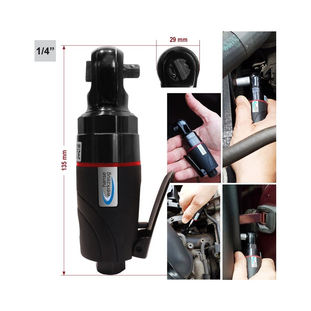 Mini destornillador neumático de trinquete de 1/4'