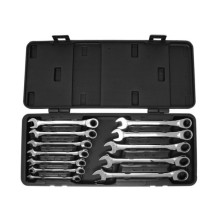 Juego de llaves combinadas de carraca, 12 puntas, 8 - 19 mm, 12 uds.