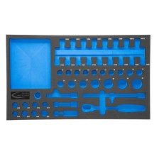 Inserto de espuma para carro de taller, para juego de llaves de tubo de 1/2', 49 piezas.