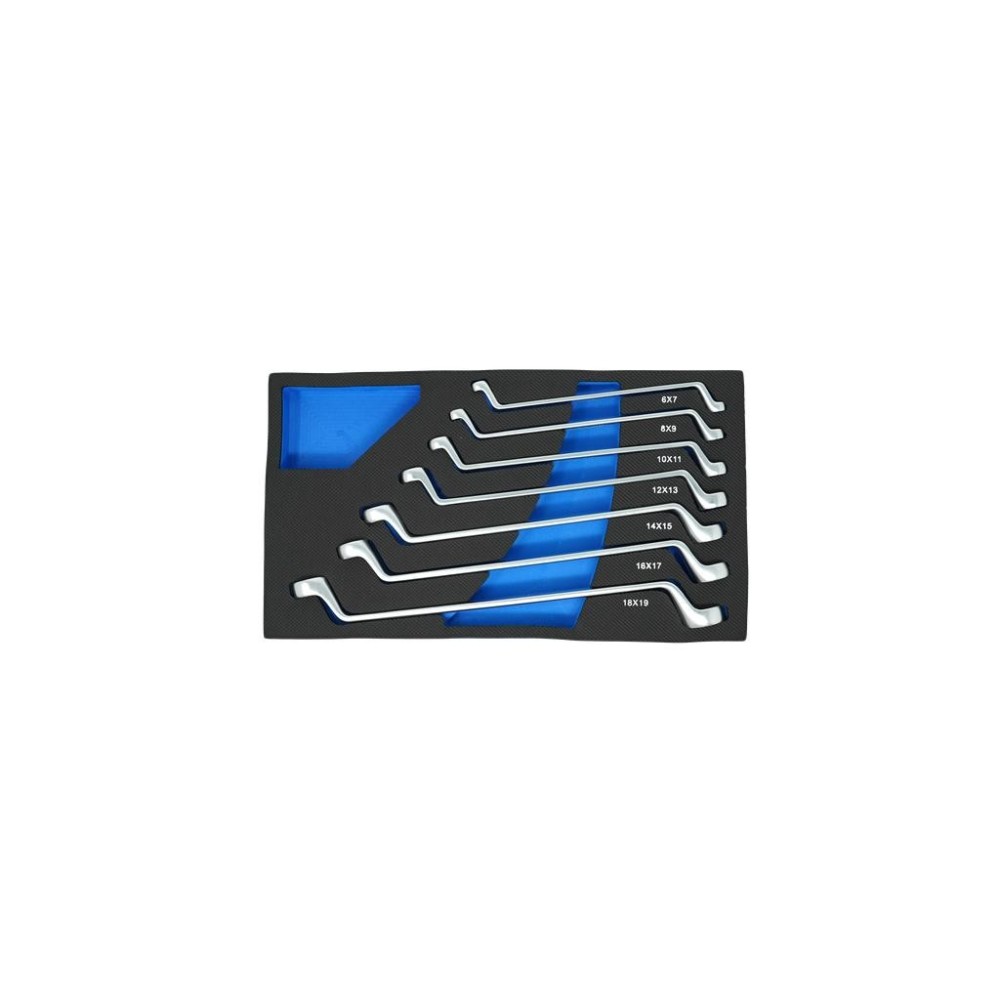 Juego de tensores de doble anillo con desplazamiento de 75° de 6 a 19 mm, 12 puntos