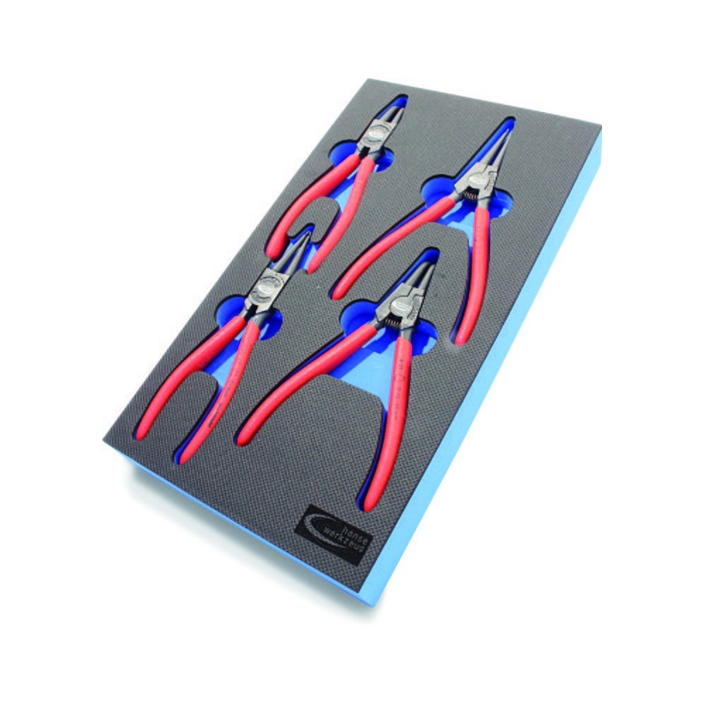 Juego de 4 alicates de seguridad con inserto de espuma