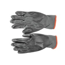 Guante de taller de nitrilo tejido de nailon, talla 6 (recubierto parcialmente de nitrilo, EN 388) (paquete de 12 pares)