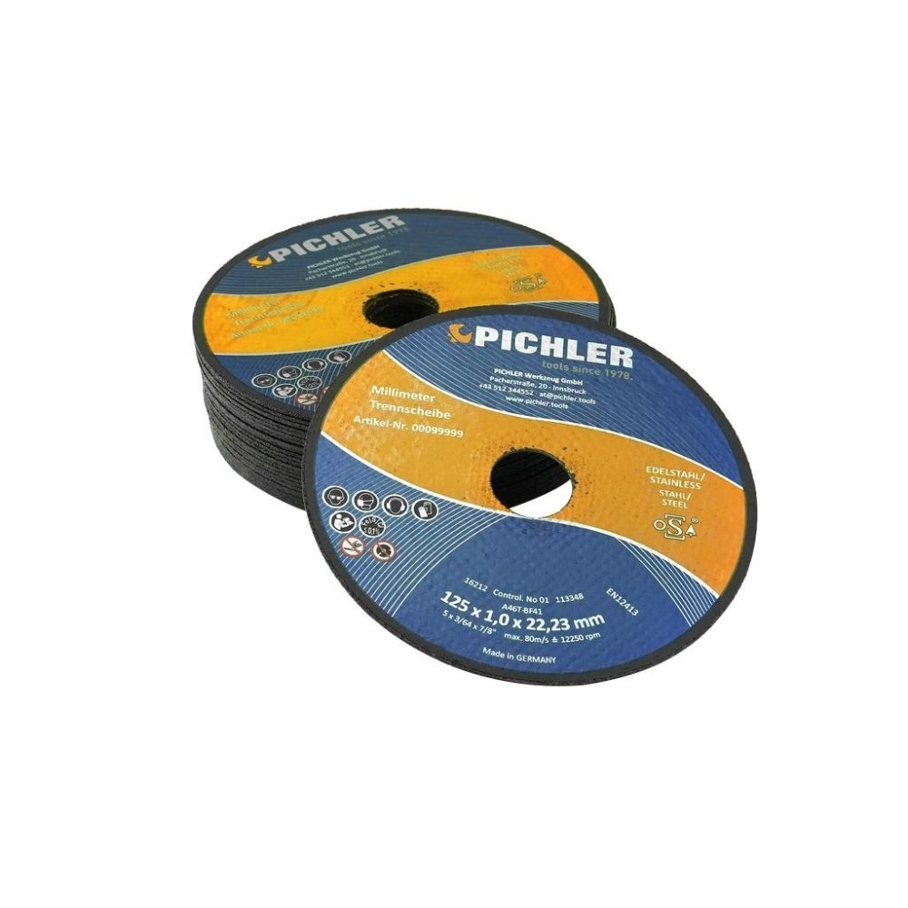 Disco de corte de 125 mm, juego de 25 piezas, 125 x 1,0 x 22,23 mm