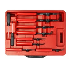 Juego de alicates para anillos de retención, 11 piezas en estuche de plástico. Para anillos de retención interiores y exteriore