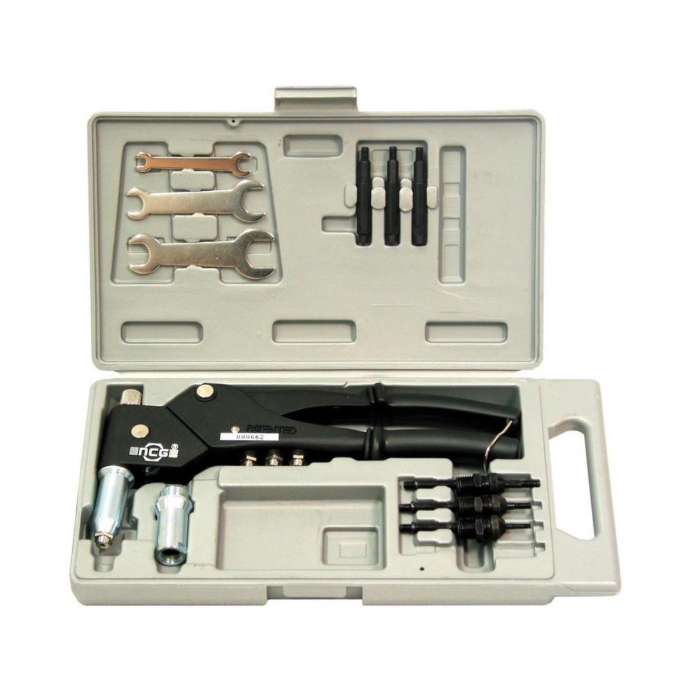 Juego combinado de alicates para remaches roscados y ciegos M4, M5, M6, cabezal giratorio 360°