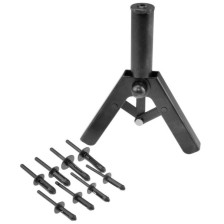 Juego de remaches 'K' con herramienta de colocación y remaches de plástico 5x15,8, 5x17,2, 6,6x17,2 6,3x25,2