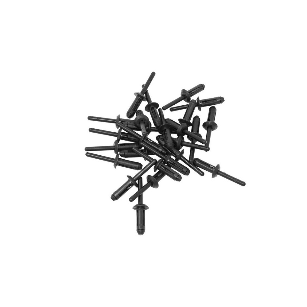 Remaches de plástico, paquete de 25, Ø6,6 mm x 17,2 mm, longitud de sujeción: 2,5 mm - 5,0 mm