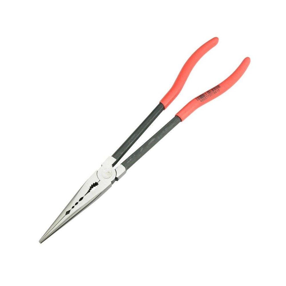 Alicates de montaje rectos con perfil de agarre ondulado, punta recta, versión de 280 mm de largo