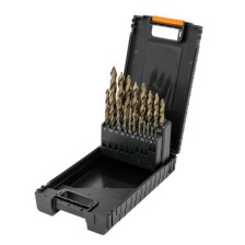 Juego de brocas escalonadas premium HSS-Co 5%, 19 piezas con vástago de 3 caras