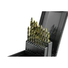 Juego de brocas escalonadas premium HSS-Co 5%, 19 piezas con vástago de 3 caras