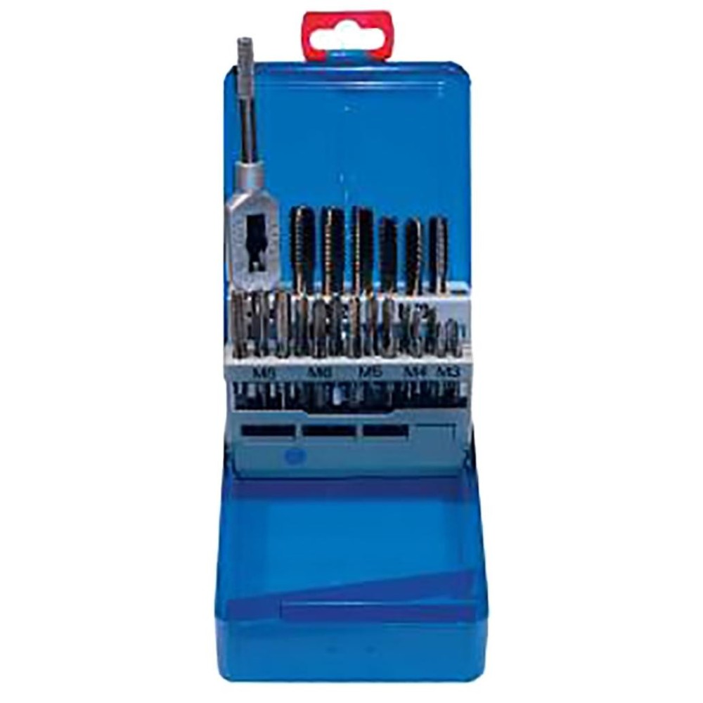 Juego de machos de roscar manuales 1 en caja de acero M 3 - M 12 DIN 352 HSS