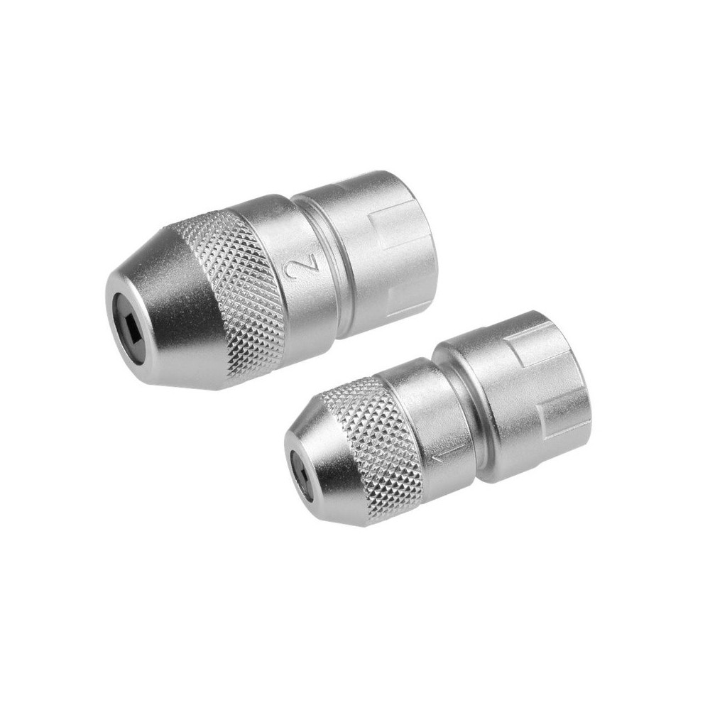 Portaherramientas para juego de machos de roscar tamaño 1 + 2 ajustable de 2 a 5 mm y de 4,5 a 9 mm