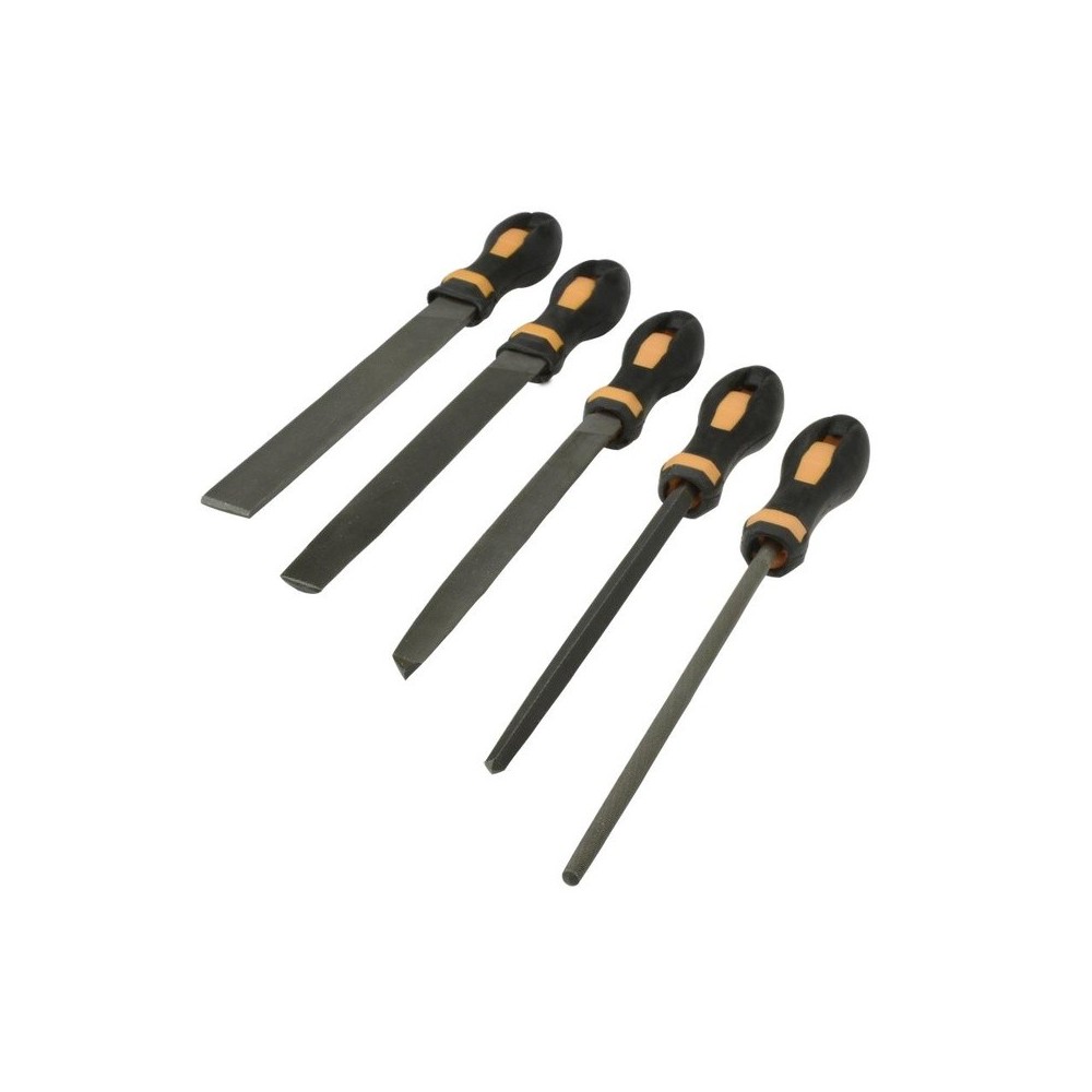 Juego de limas de taller, 5 piezas con mango, en bolsa de plástico, longitud ELORA