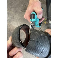 Tijeras universales industriales tipo 1 con función de engarce y pelado y filo microdentado de 35 mm