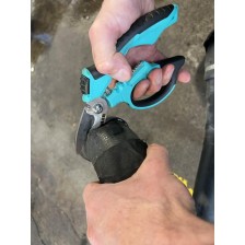 Tijeras universales industriales tipo 1 con función de engarce y pelado y filo microdentado de 35 mm