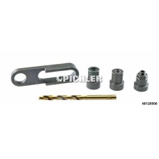 Juego de extensión de plantilla de perforación, 5 piezas: casquillos, riel, brocas