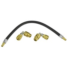 Manguera con 2 conectores rápidos en ángulo para limpiar el sistema de refrigeración sin el intercambiador de calor