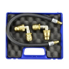 Manguera con 2 conectores rápidos en ángulo para limpiar el sistema de refrigeración sin el intercambiador de calor