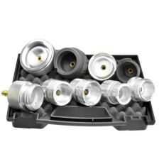 Juego de adaptadores de prueba de tapa, 9 piezas, en estuche de plástico