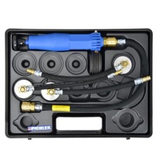 Conjuntos de equipos de prueba para motocicleta LR 150, 3 bombas de refrigeración con tubo, completo en maletín con tapa KW 86,