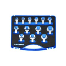 Juego de llaves de boca fija, 13 piezas, de 7 mm a 19 mm con cuadradillo de 9x12 mm