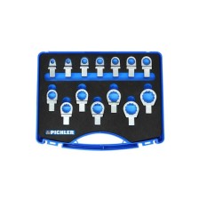 Juego de llaves de vaso de 14 piezas, de 7 mm a 22 mm con accionamiento cuadrado de 9 x 12 mm