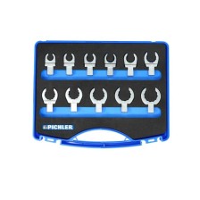 Juego de llaves de vaso de inserción de extremo abierto, 11 piezas, 10 mm - 22 mm, con accionamiento cuadrado de 9 x 12 mm