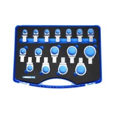 Juego de llaves de vaso de 16 piezas, de 13 mm a 41 mm, con accionamiento cuadrado de 14 x 18 mm