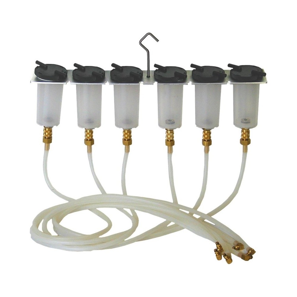 Instrumento de medición de caudal de retorno para CR Set con 6 vasos medidores de plástico