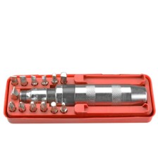 Destornillador de impacto con 6 puntas en un estuche.