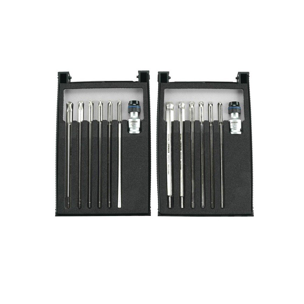 Juego combinado de llave hexagonal con cabeza esférica y llave Torx con cabeza esférica con soporte magnético