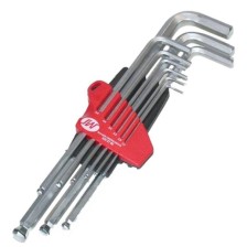 Juego de llaves hexagonales angulares de punta esférica, extra largas, con soporte especial