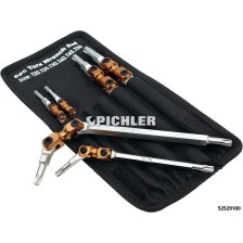 Juego de llaves Torx de doble articulación, 6 piezas, TX 20, 25, 27, 30, 40, 45