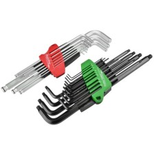 Juego combinado de destornilladores hexagonales y Torx + resorte de anillo de retención, 2 juegos extra largos con soporte espe