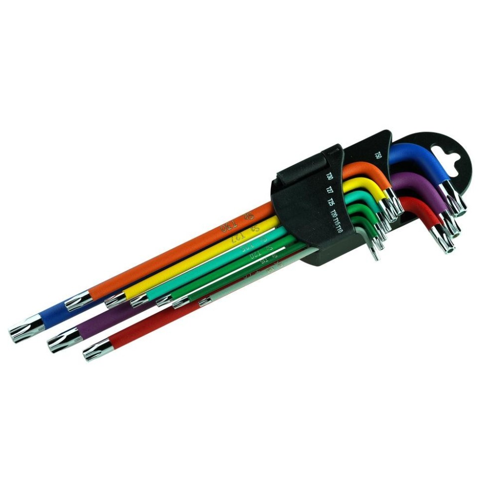 Juego de llaves torx® magnéticas extra largas 9 piezas.