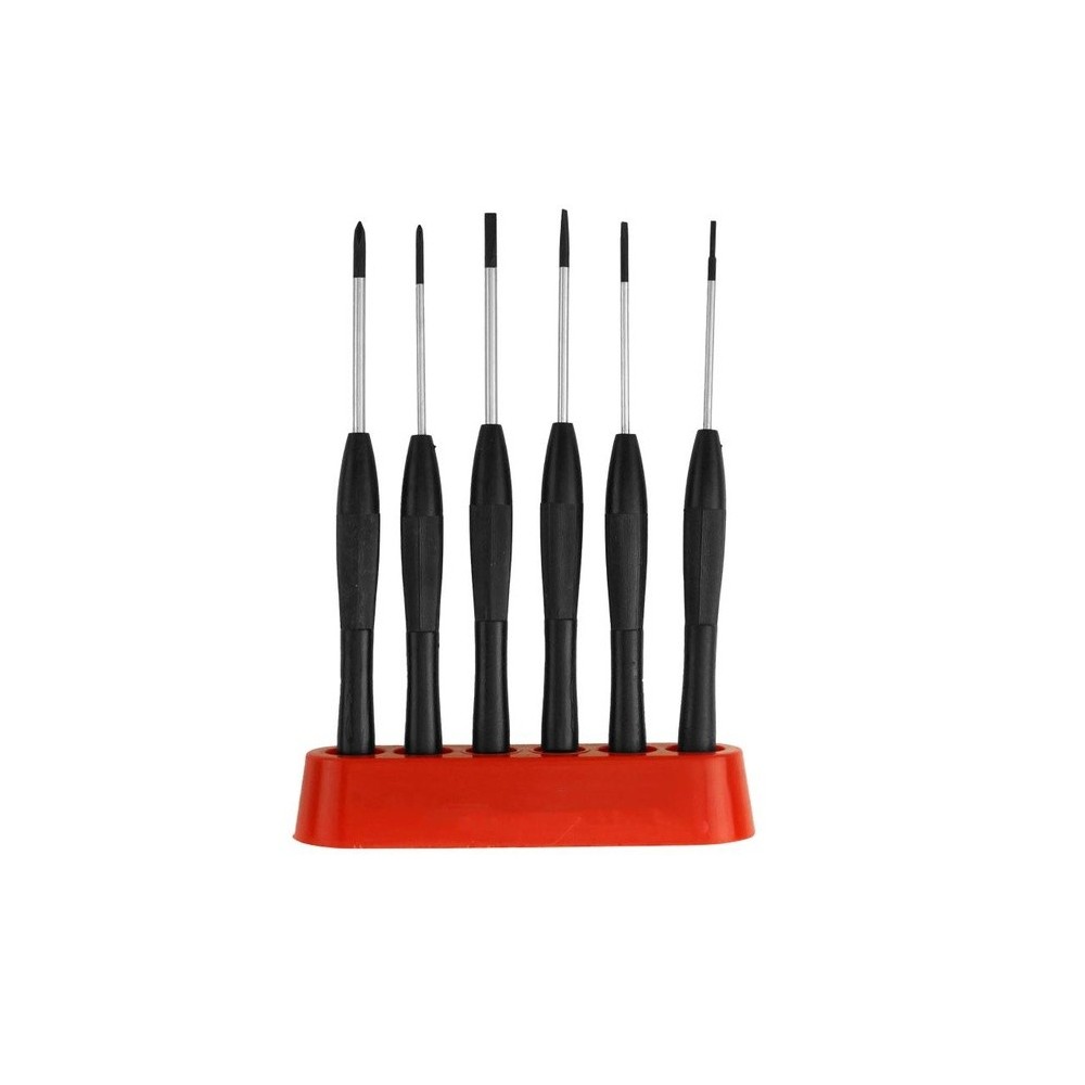 Juego de destornilladores electrónicos, 6 piezas. 4 ranurados: 1,5, 2, 2,5, 3 mm, 2 Phillips: PH00, 0