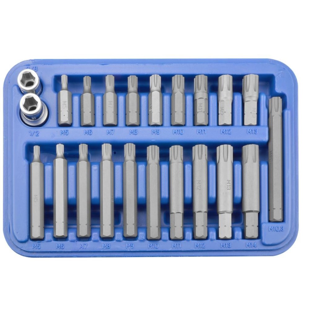 Juego de brocas, insertos de dientes en cuña, vástago de 10 mm, 22 piezas