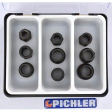 Juego complementario de vasos de uso especial con imán y orificio pasante SW 13