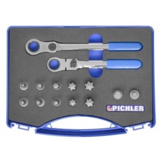 Puntas Polydrive® extracortas con trinquete de 13 mm, 12 piezas.