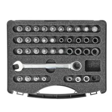 Juego de llaves de vaso y puntas 'extracortas' de 38 piezas