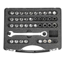 Juego de llaves de vaso y puntas 'extracortas' de 38 piezas