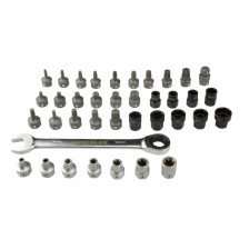 Juego de llaves de vaso y puntas 'extracortas' de 38 piezas