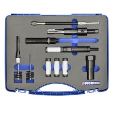 Complemento del kit de extracción de inyectores con sierras de corona y cepillos de limpieza